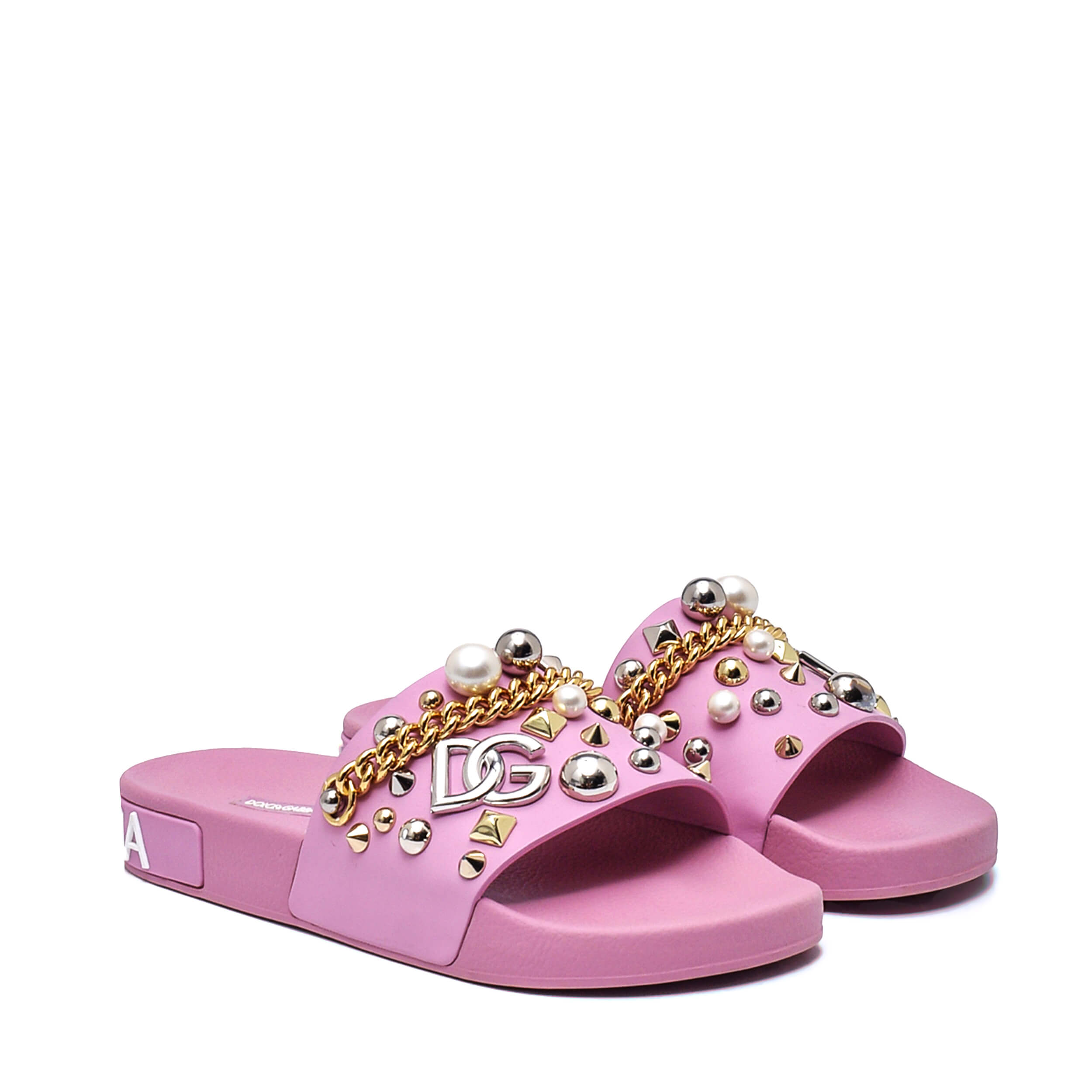 Dolce&Gabbana - Pink Charms Beach Slides / 39